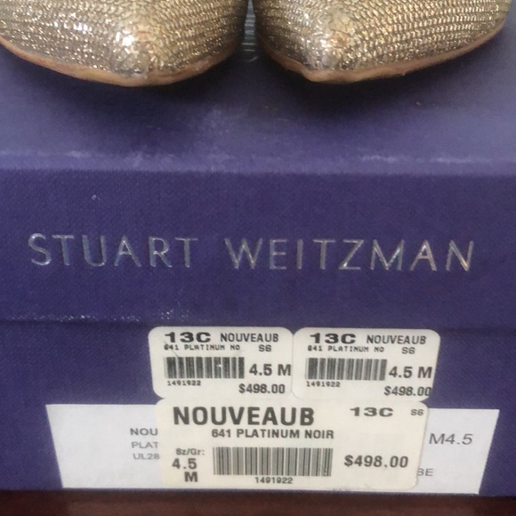 Stuart Weitzman Nouveaub 641 Platinum Noir, size 4.5 M, new in box with bag. - Picture 7 of 16